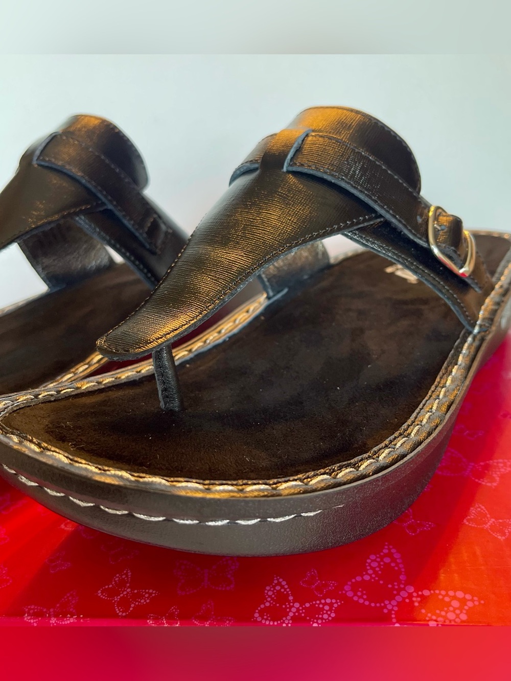 NIB ALEGRIA KENNEDI LEATHER SUEDE PODIATRIC BLACK SANDAL SIZE EU 42 /US. 11.5-12 - Picture 5 of 14